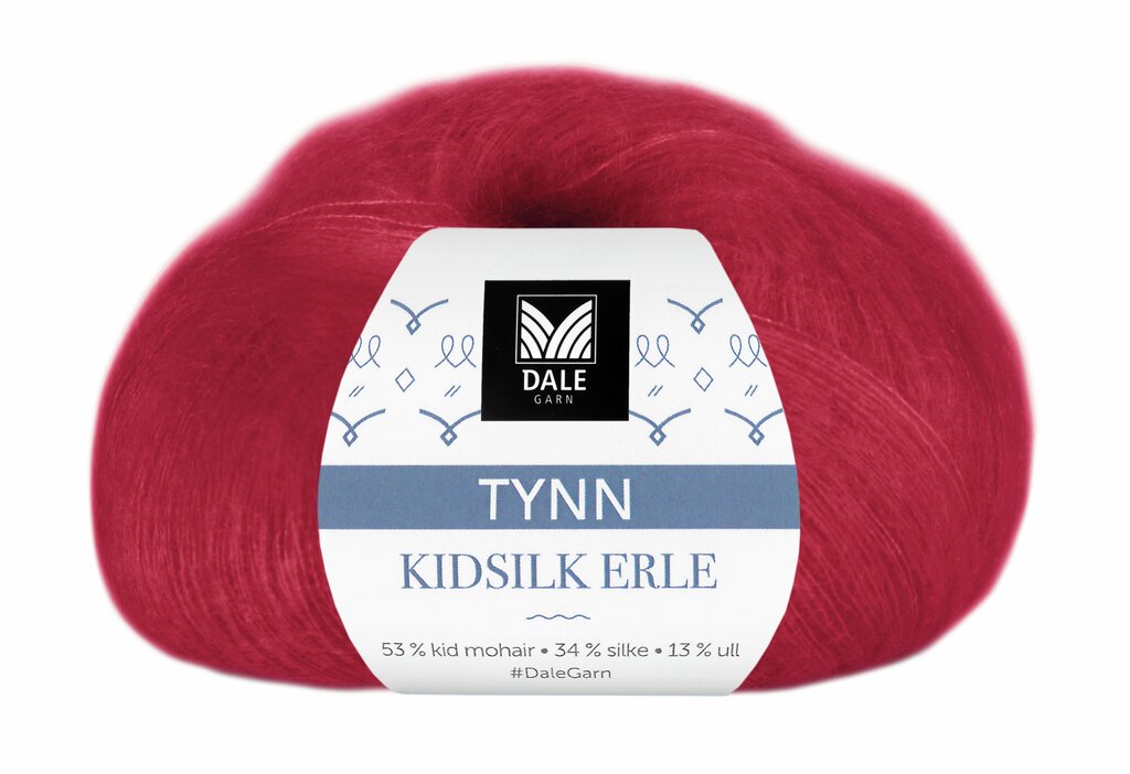 Tynn Kidsilk Erle - Dyp rød