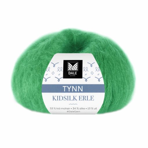 Tynn Kidsilk Erle - Skarp grønn