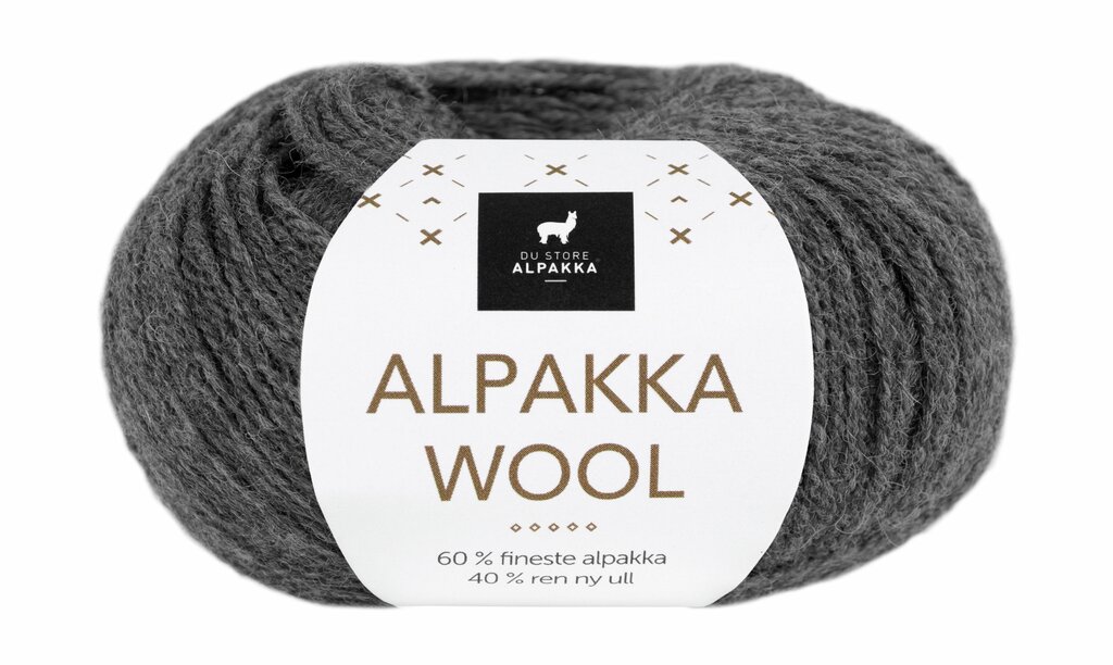 Alpakka Wool - Mørk grå melert
