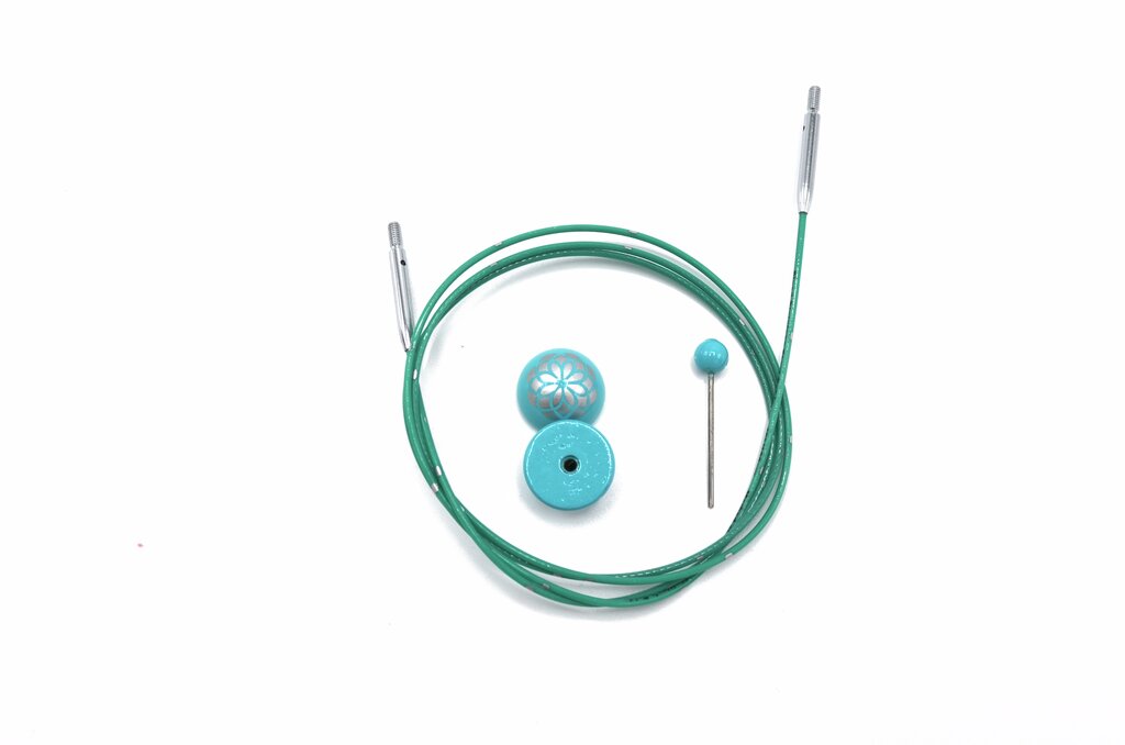 Mindful, Fixed teal cables, 100 cm