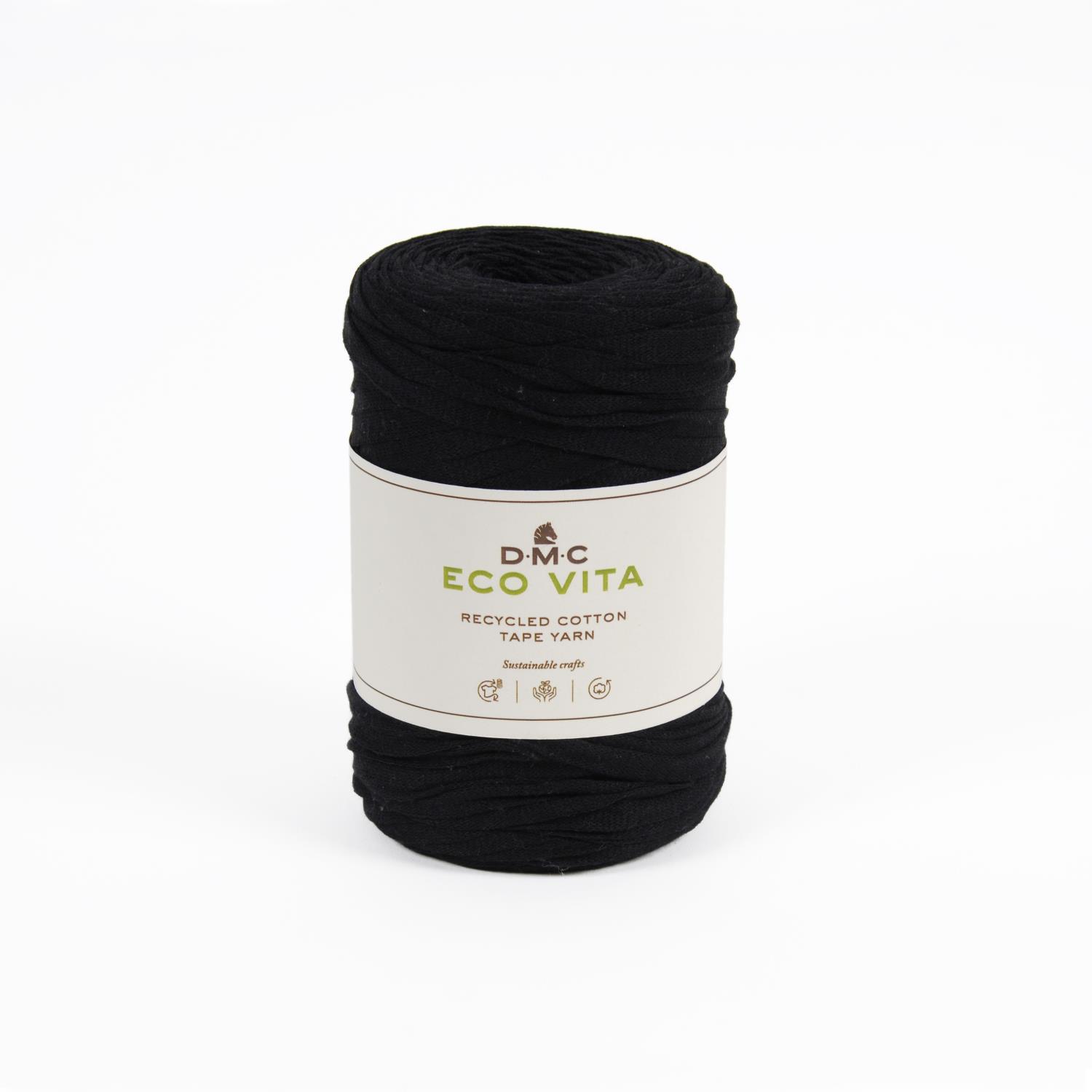 DMC Eco vita tape yarn - 002 svart