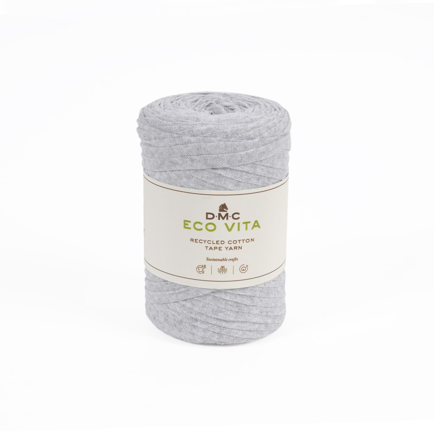 DMC Eco vita tape yarn - 012 grå melert