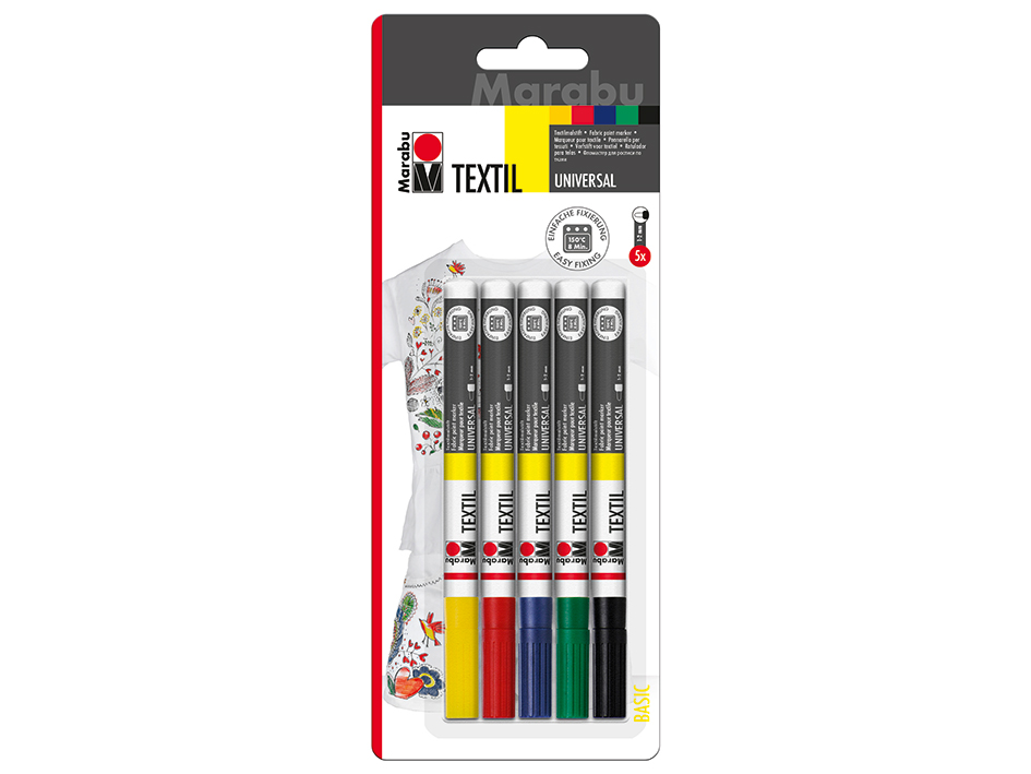 Marabu Textil Painter Sett 5 ass. 1-2mm