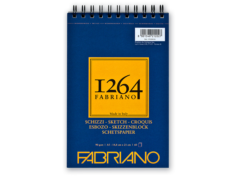 Fabriano 1264 Sketch - Spiral Kortside 90g A4 120ark