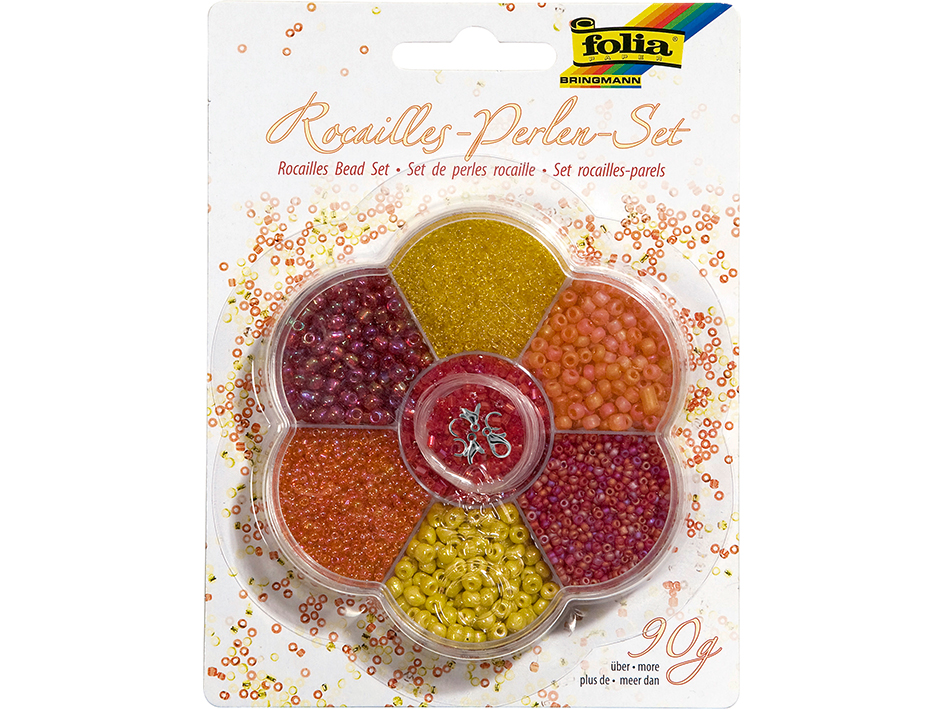 Folia Rocailles Perlesett 90g – Gul/rød