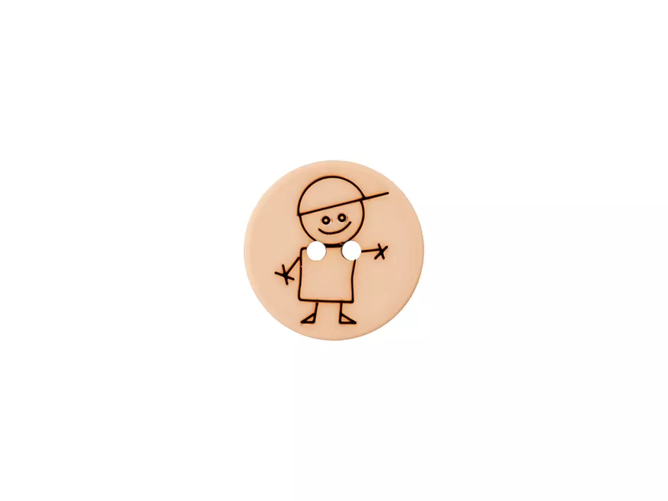 Knapp - 15mm - Gutt - Beige