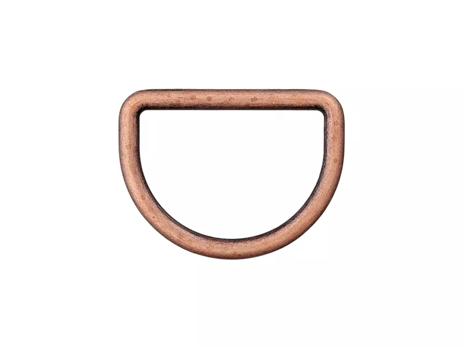 D-ring - 15mm - Antikk kobber