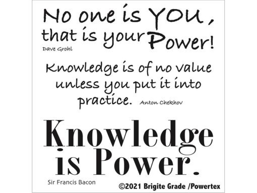 Powertex Sjablong - 15x15cm Knowledge is Power