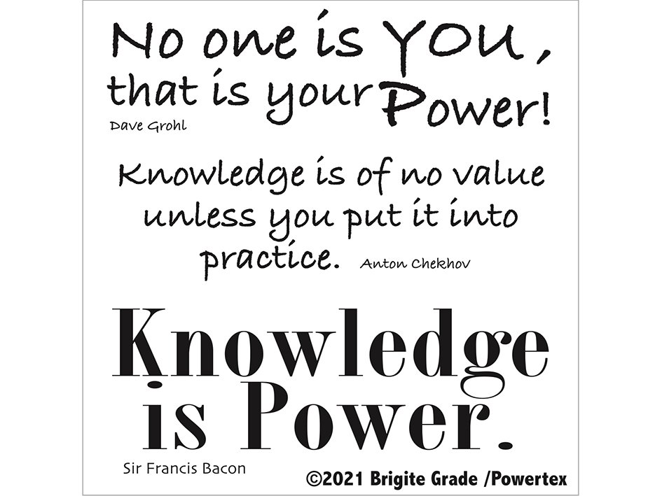 Powertex Sjablong - 15x15cm Knowledge is Power