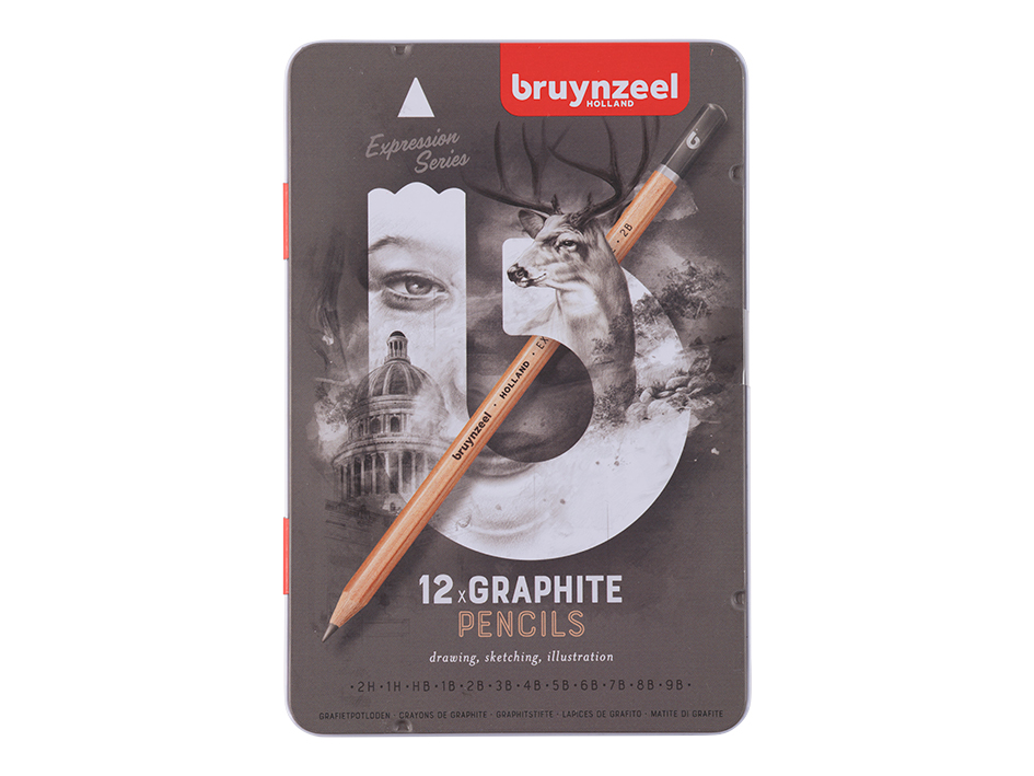 Bruynzeel Expression Gråblyanter - Sett 12stk