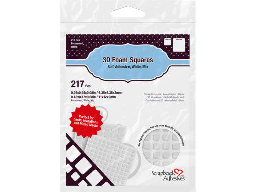 3L 3D Foam Squares - Mixed Pack White