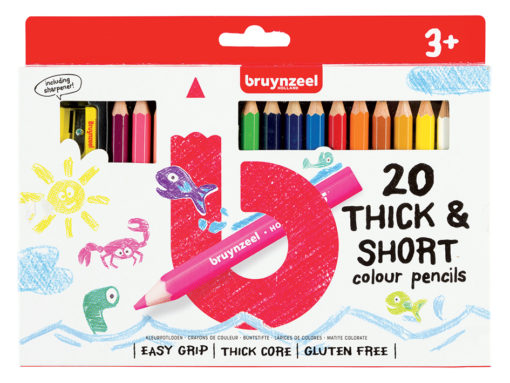 Bruynzeel KIDS - Thick & Short Fargeblyant 20stk