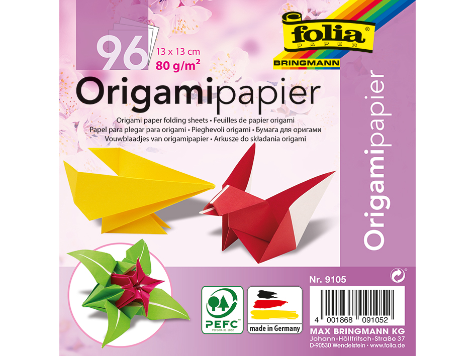Folia origamipapir 80g 19*19cm 96ark