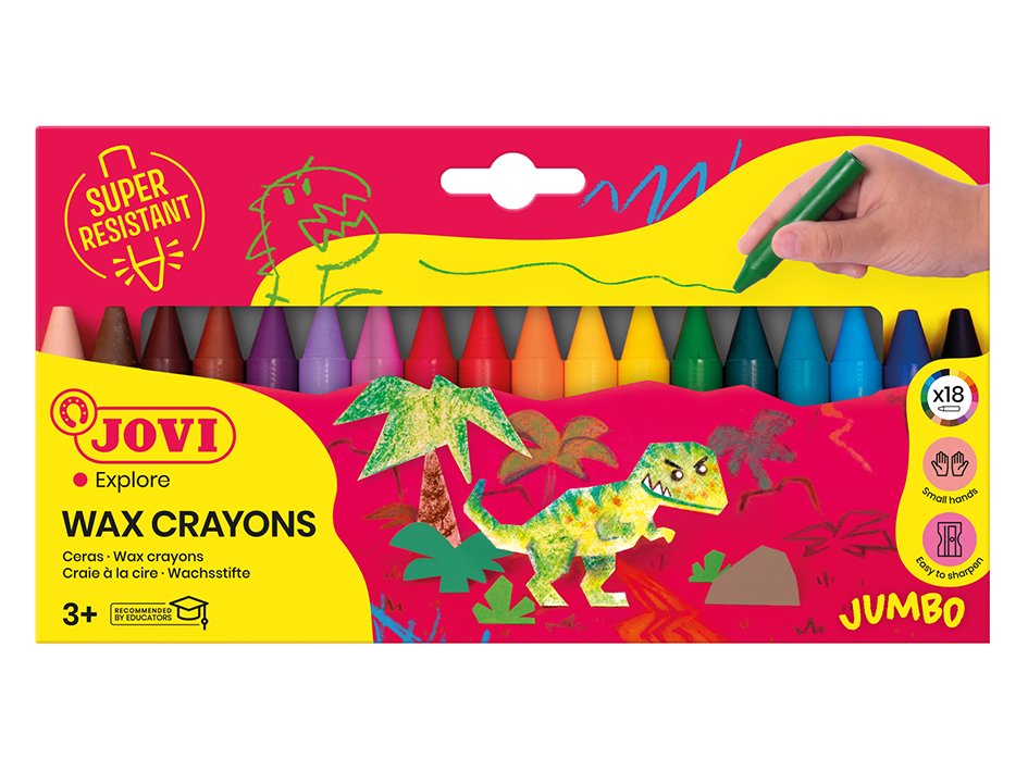 Jovi Wax Crayons voksstift - Jumbo - 18 farger