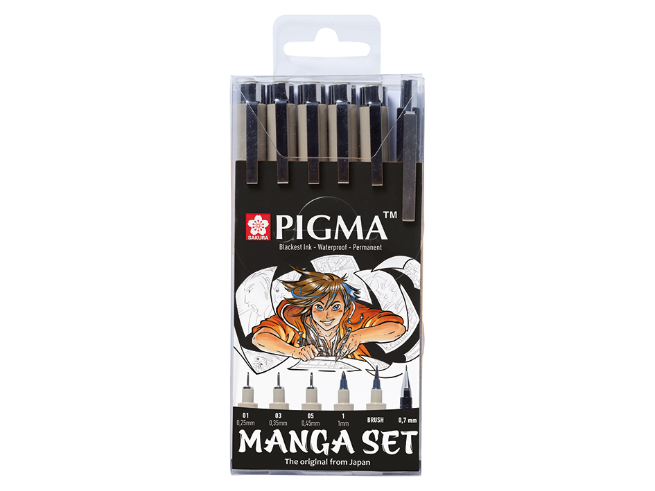 Sakura Pigma Micron sett - Manga tool set 6stk