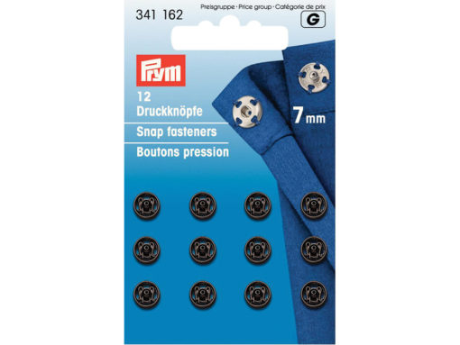 Prym Patentknapper 7mm 12stk – Sort