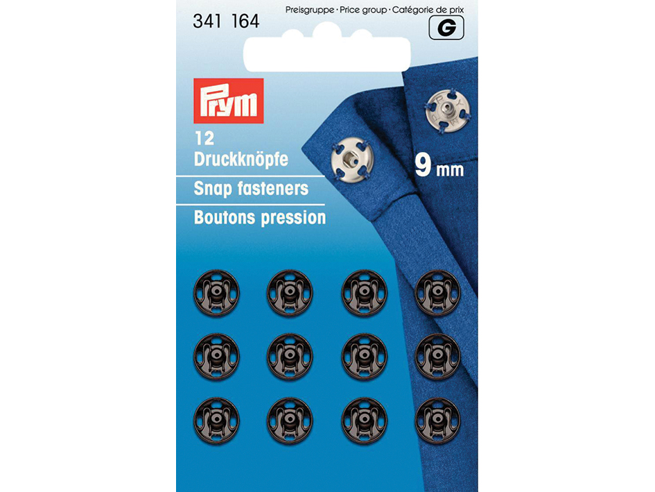 Prym Patentknapper 9mm 12stk – sort