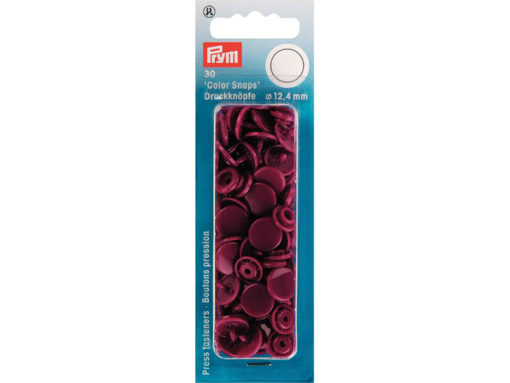 Prym Non-sew Color Snaps – Ø12.4 – Vinrød