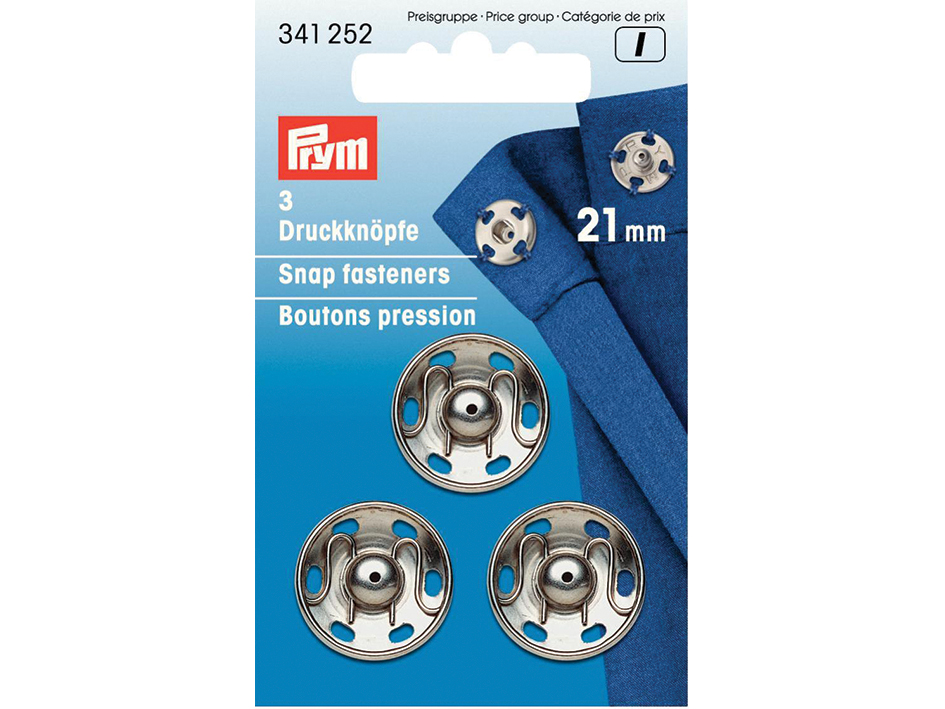 Prym patentknapper 21mm 3stk - Sølv