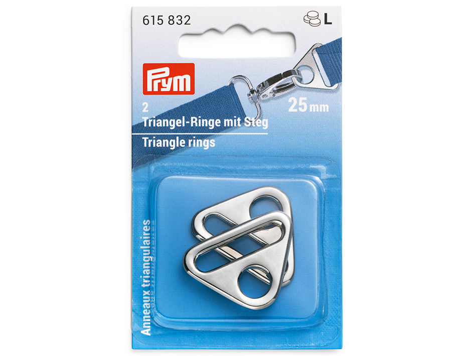 Prym Triangel ring 2stk 25mm – Sølvfarget