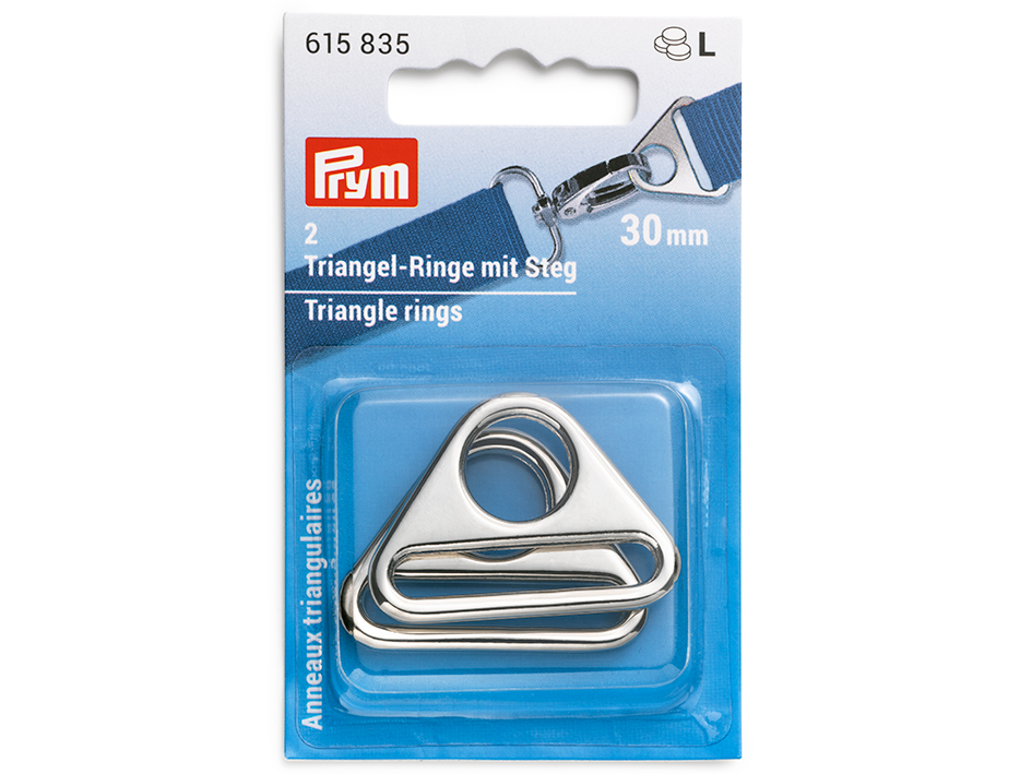 Prym Triangel ring 2stk 30mm – Sølvfarget