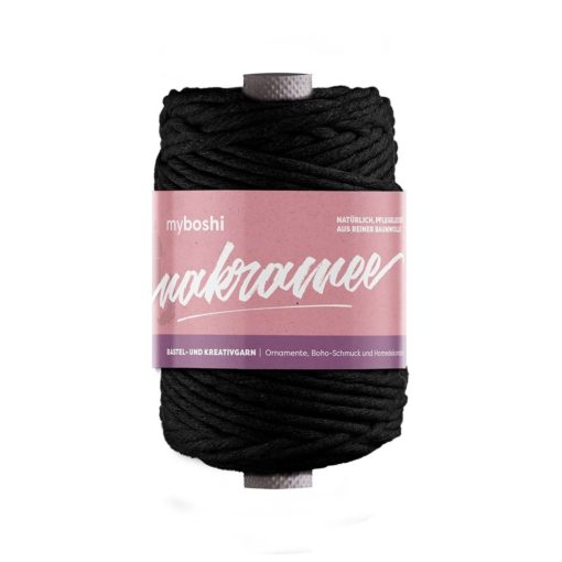 Makramegarn Tvinnet 4 mm Black