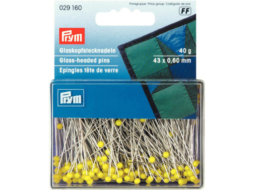 Prym Knappenåler Glasshode N0 0,6x43mm 40g- Gul