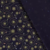 Bomull Poplin - Navy - Snøfnugg