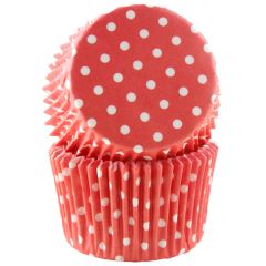Muffinsform JUMBO Rød polka, 30 stk