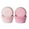 Muffinsform STD Rosa/Hvite miniprikker, 50 stk