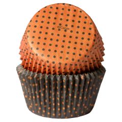 Muffinsform MINI Orange/Svart miniprikker, 100 stk