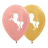 Ballonger Unicorn/Enhjørning Metallic 30cm, 12 PK