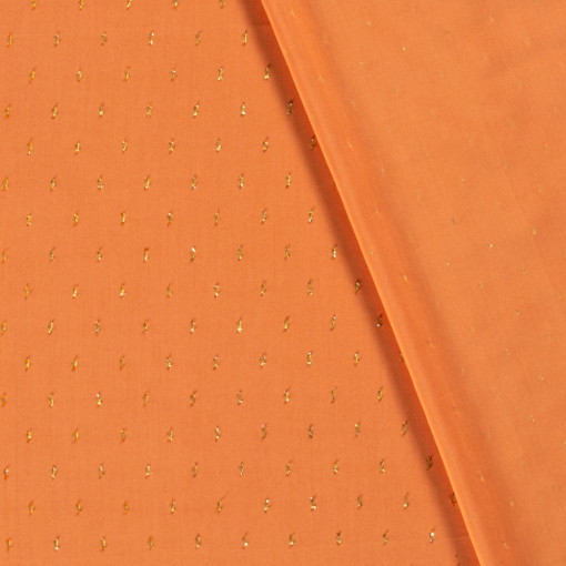 Viskose Poplin - Orange m/lurex