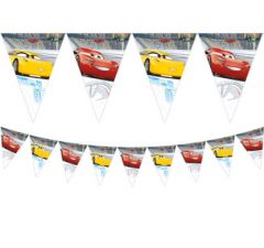 Flaggrekke Cars 3, i papir, 9 flagg