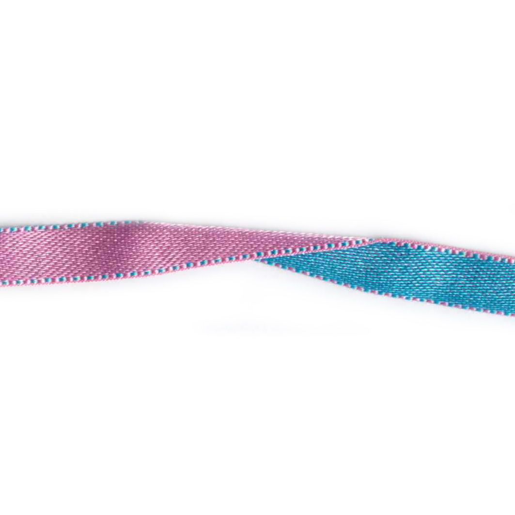 2-sidet bånd - 10mm - Rosa/Blå (Utgått fra vårt sortiment)