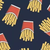 Bomull Jersey – Pommes frites – Mørk blå (Misfarging i brett)