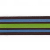 Elastikk m/Striper - 35mm - Svart/blå/grønn