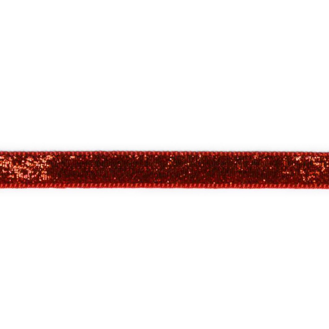 Velour m/Lurex 10mm - Rød
