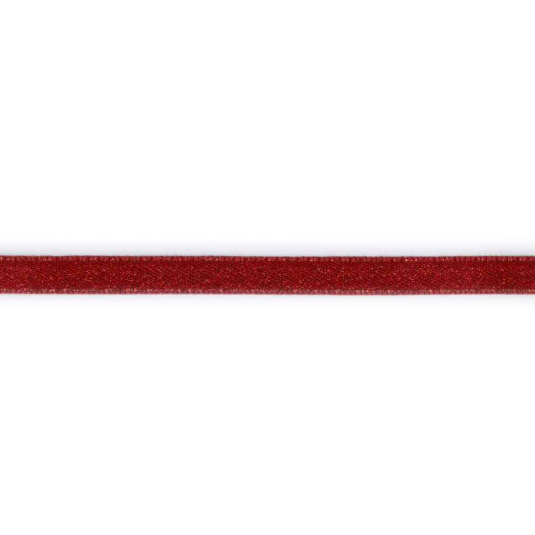 Satinbånd m/Lurex - 6mm - Rød