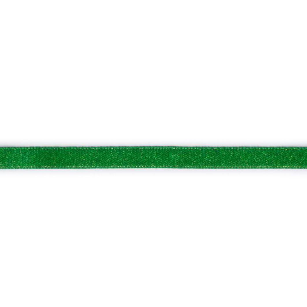 Satinbånd m/Lurex – 6mm – Grønn