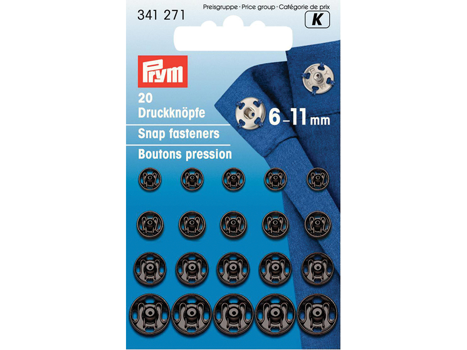 Prym Patentknapper 6-11mm 20stk – Sort