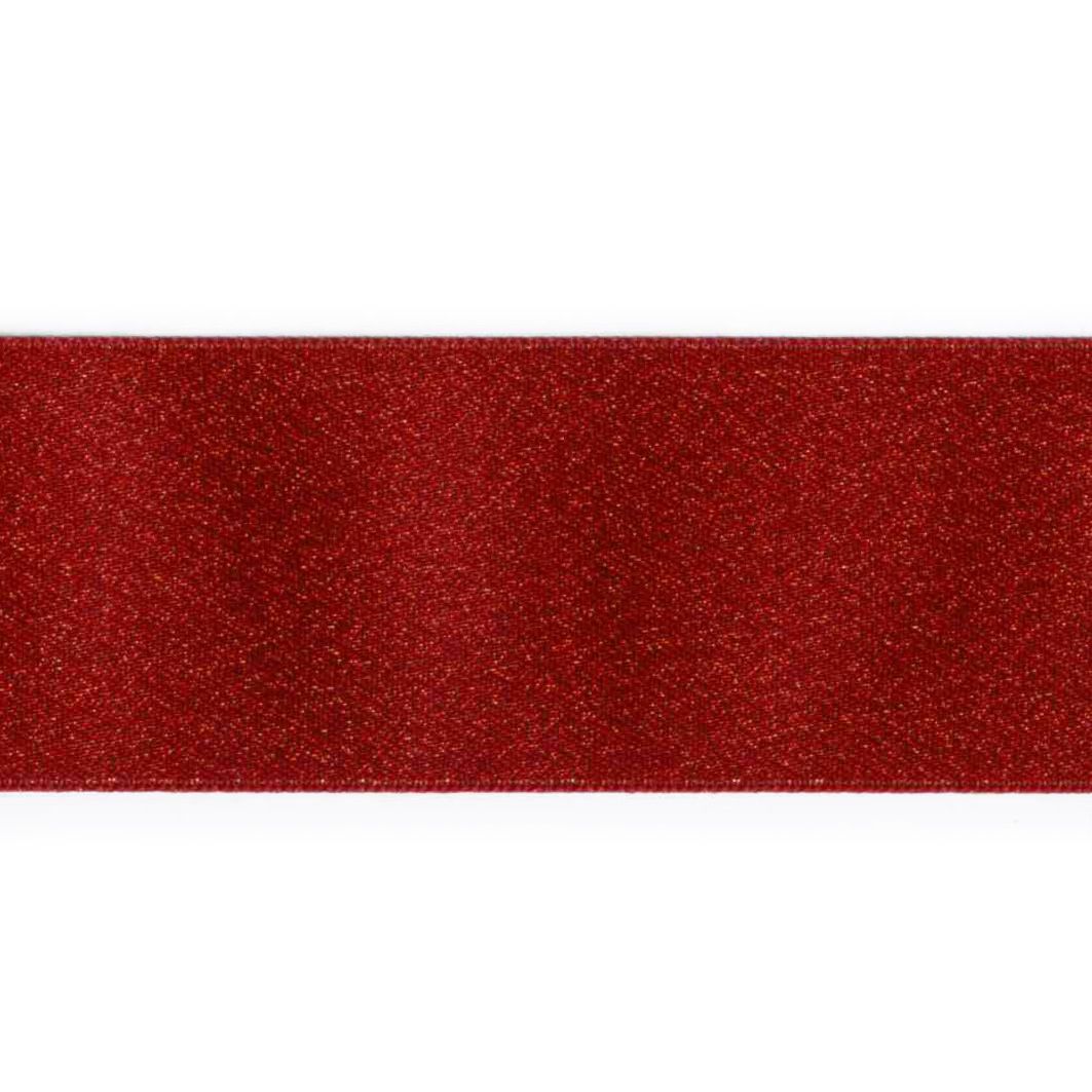 Satinbånd m/Lurex – 3mm - Rød