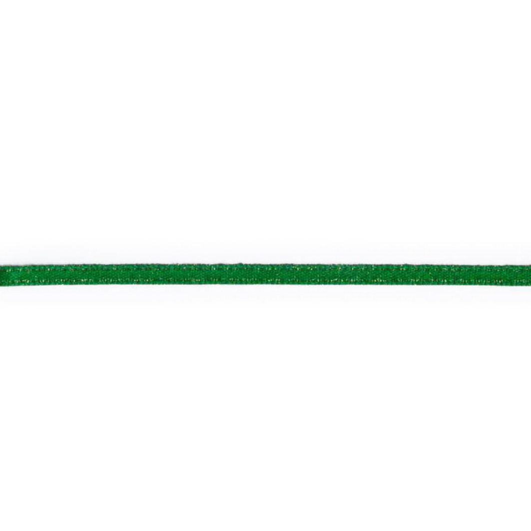 Satinbånd m/Lurex – 3mm - Grønn