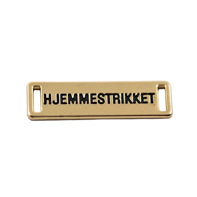 Merke metall gull hjemmestrikket