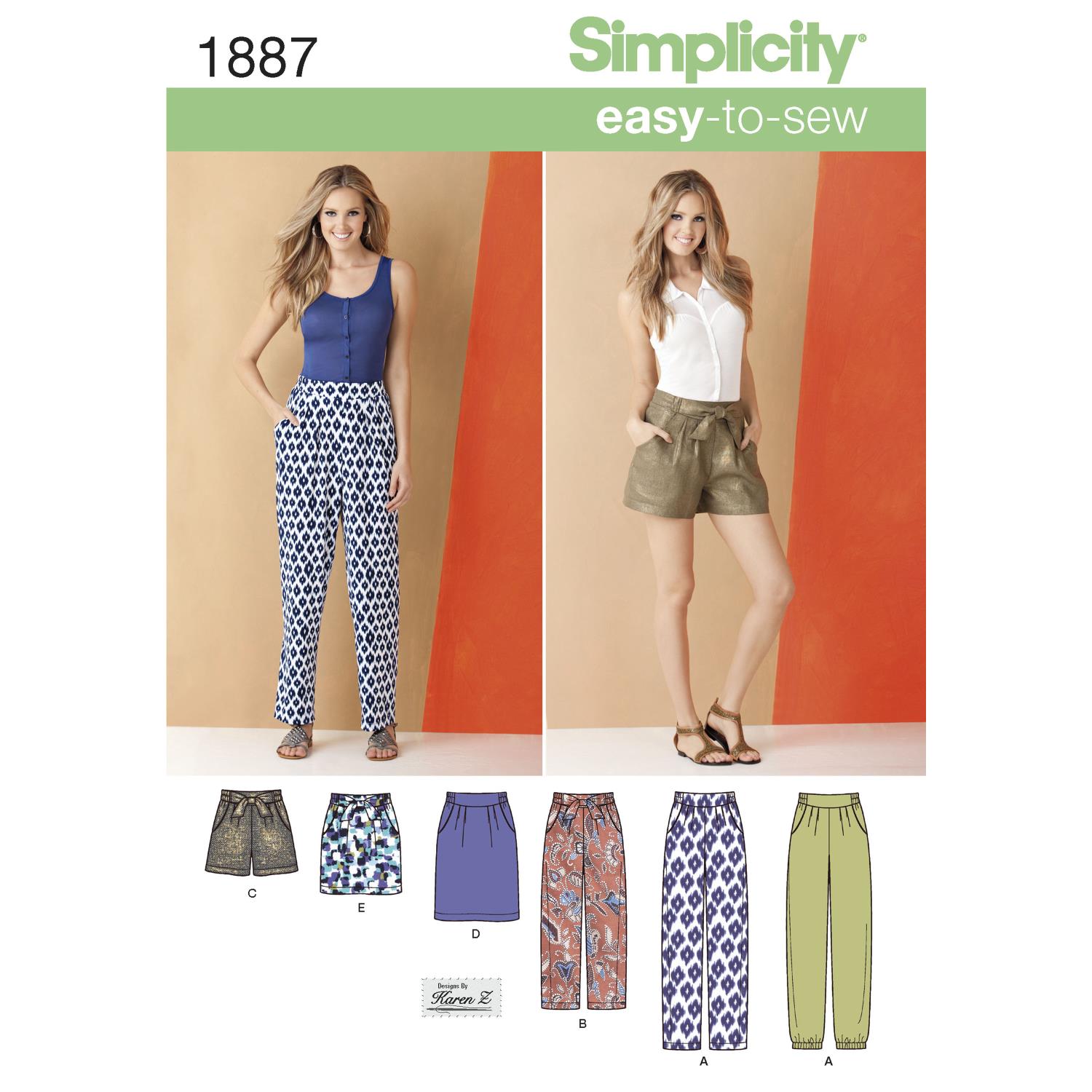 Simplicity - Bukse, skjorts og skjørt 1887-U5
