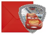 Invitasjonskort og konvolutter Cars 6 stk