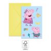 Invitasjonskort og konvolutter Peppa Pig Messy Pla