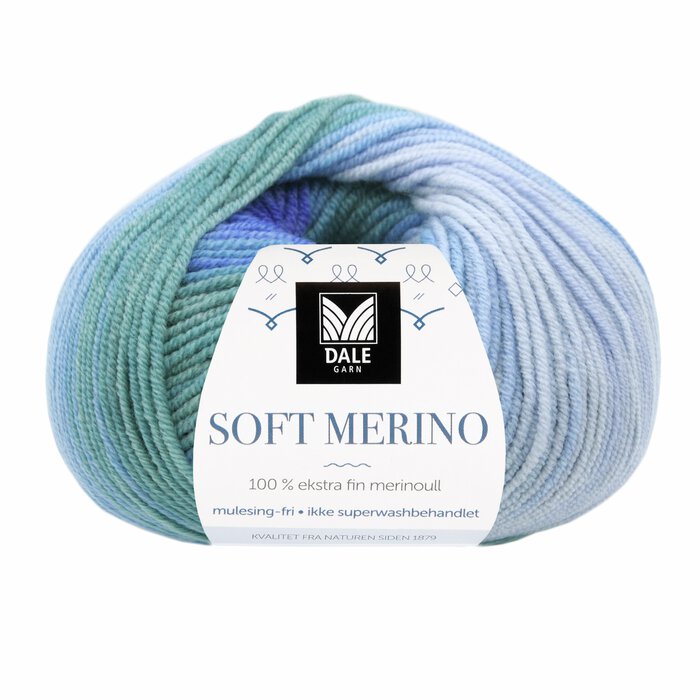 Soft Merino 3044  blå print