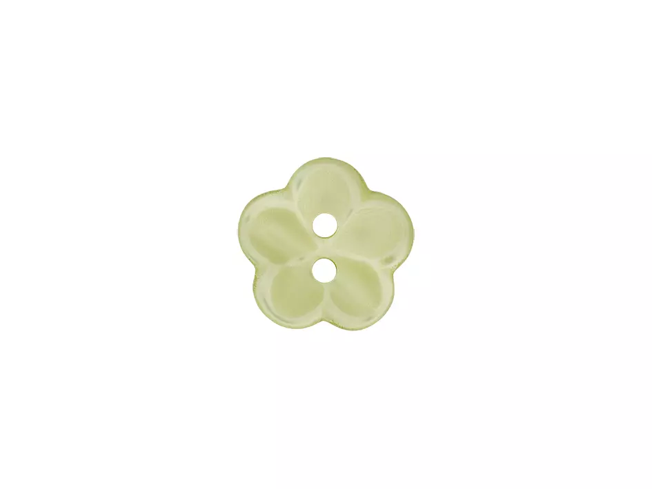 Knapp - 12mm - Blomst - Lys grønn