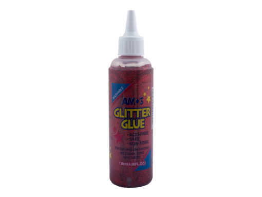 Amos Glitterlim 120ml Rød